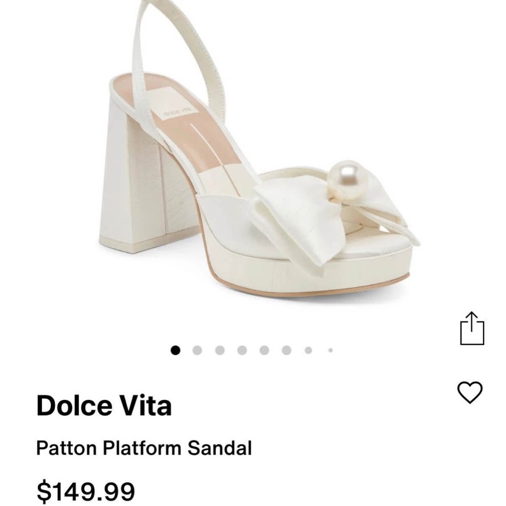Dolce Vita Cream Platform Sandal with Pearl Accent